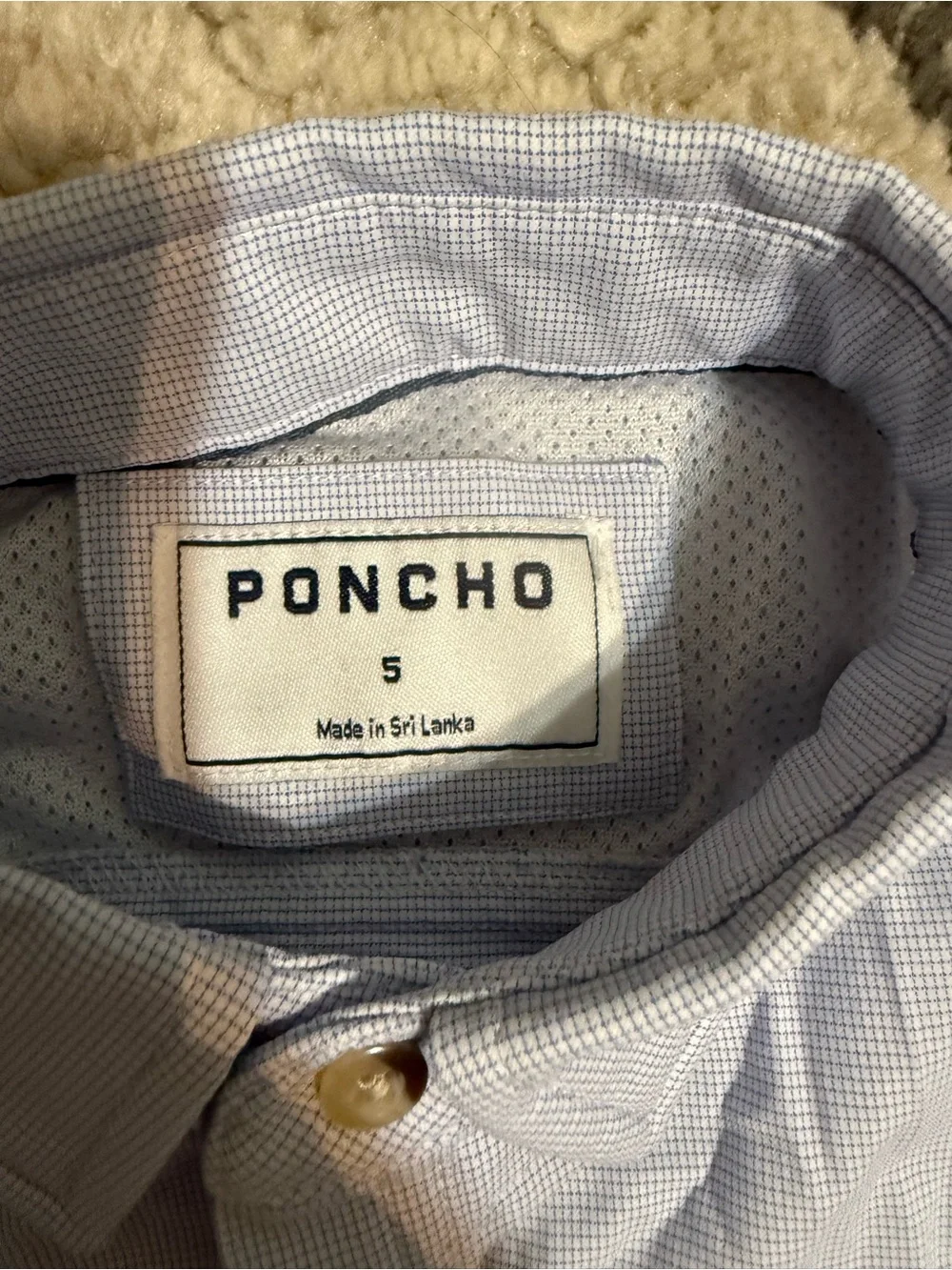 Youth Poncho Light Blue strip Button-Up Shirt